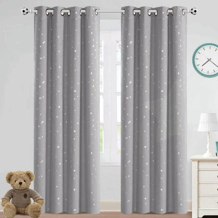 2 Panels Blackout Curtains Star Curtains, Thermal Window Curtains Grommet Tops