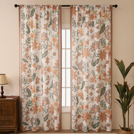 2 Panels Floral Curtains Drapes for Room Country Vintage Curtains Rod Pocket