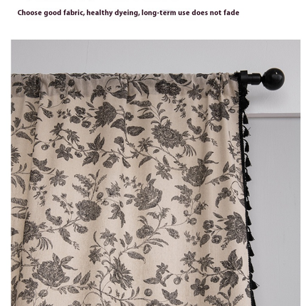 2 Panels Flowers Curtains for Room, Country Farmhouse Sheer Drapes Rod Pocket