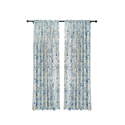 2 Panels Floral Prints Window Curtains Drape for Living Room, Bedroom Rod Pocket