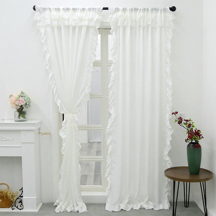 White Sheer Curtains for Living Room,Home Decoration Curtain 2 Panels Rod Pocket