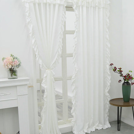 White Sheer Curtains for Living Room,Home Decoration Curtain 2 Panels Rod Pocket