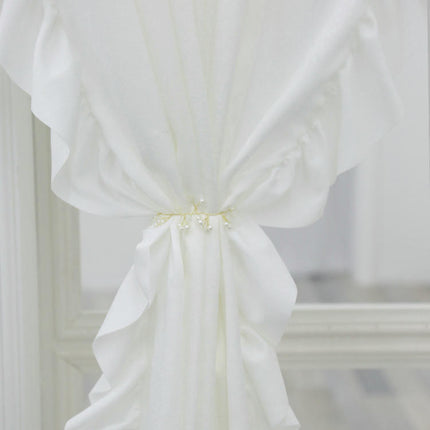 White Sheer Curtains for Living Room,Home Decoration Curtain 2 Panels Rod Pocket