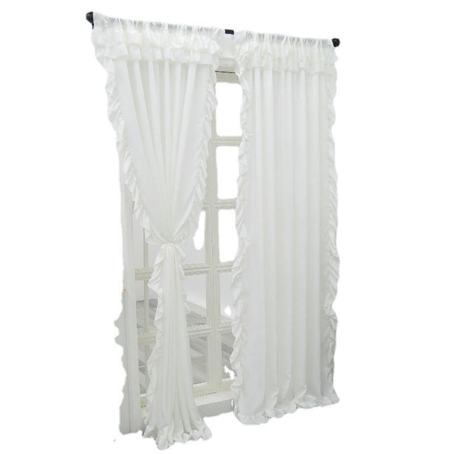 White Sheer Curtains for Living Room,Home Decoration Curtain 2 Panels Rod Pocket