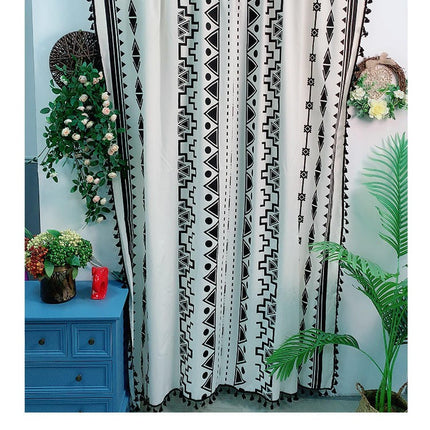 2 Panels Window Drapery Bohemian Curtains for Living-Room Rod Pocket