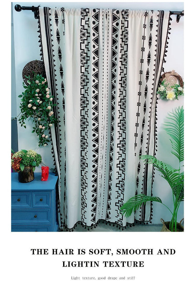 2 Panels Window Drapery Bohemian Curtains for Living-Room Rod Pocket