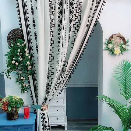 2 Panels Window Drapery Bohemian Curtains for Living-Room Rod Pocket