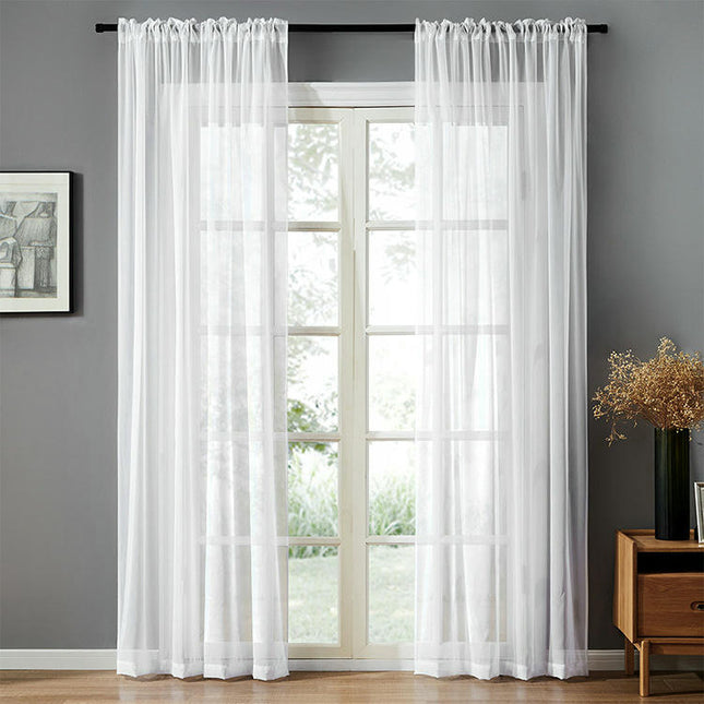 Sheer Curtains Window Drapes for Bedroom Living Room 2 Panels Rod Pocket