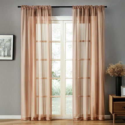 Sheer Curtains Window Drapes for Bedroom Living Room 2 Panels Rod Pocket