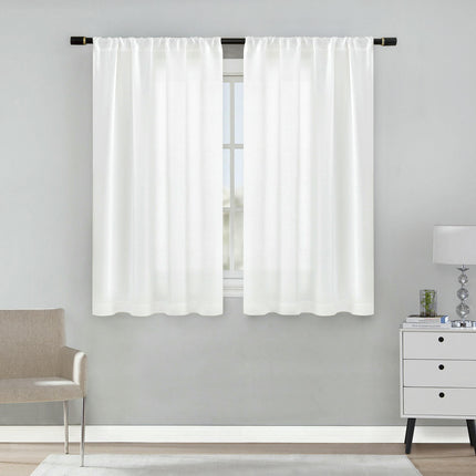 Short Curtains Drapes for Living Room Thermal Curtain 2 Panels Rod Pocket