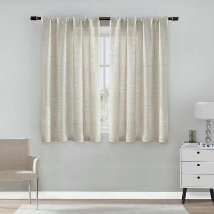 Short Curtains Drapes for Living Room Thermal Curtain 2 Panels Rod Pocket
