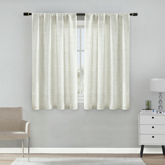 Short Curtains Drapes for Living Room Thermal Curtain 2 Panels Rod Pocket