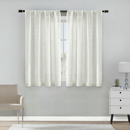 Short Curtains Drapes for Living Room Thermal Curtain 2 Panels Rod Pocket
