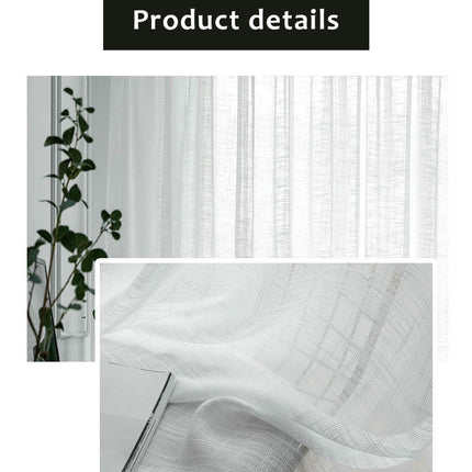 Linen Sheer Curtains-Room Semi Voile Curtains,Set of 2 Panels Grommet Tops