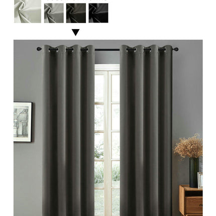 Blackout Curtain for Room Thermal Insulated Curtain Drapes 2 Panel Grommet Tops 1