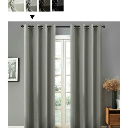 Blackout Curtain for Room Thermal Insulated Curtain Drapes 2 Panel Grommet Tops