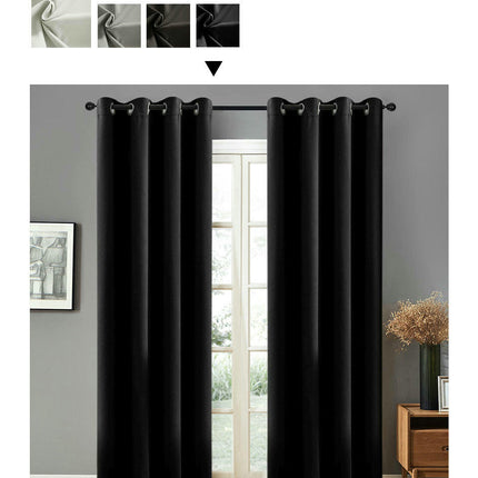 Blackout Curtain for Room Thermal Insulated Curtain Drapes 2 Panel Grommet Tops