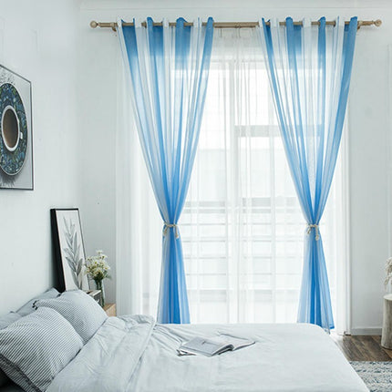 2 Panels Sheer Curtains Window Curtain Panels Modern Stripes Drapes Grommet Tops