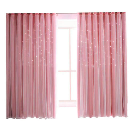 2 Panels Blackout Curtains Room Double Layer Window Curtain Grommet Tops