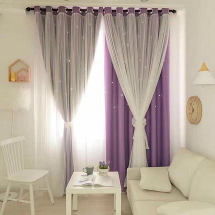 2 Panels Blackout Curtains Room Double Layer Window Curtain Grommet Tops