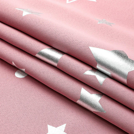 2 Panels Window Curtains with Star Moon Pattern Curtains Grommet Tops