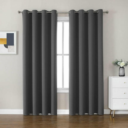 Blackout Curtains Full Darkening Living Room Curtain, 2 Panels Grommet Tops