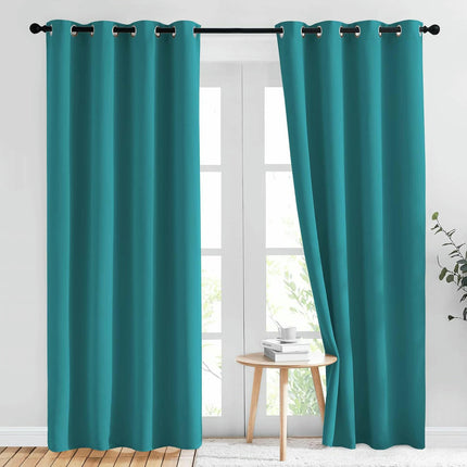 Blackout Curtains Full Darkening Living Room Curtain, 2 Panels Grommet Tops