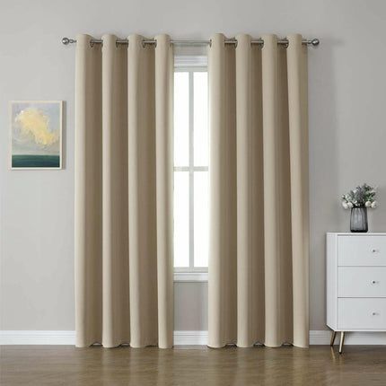 Blackout Curtains Full Darkening Living Room Curtain, 2 Panels Grommet Tops