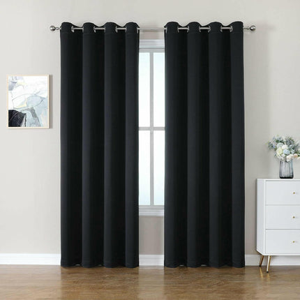 Blackout Curtains Full Darkening Living Room Curtain, 2 Panels Grommet Tops
