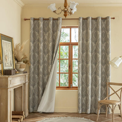 Floral Blackout Curtains 2 Panels Drapes for Bedroom Living Room Grommet Tops