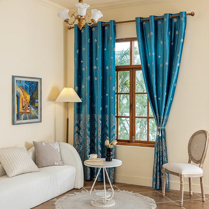 European Curtains Thermal Insulated Window Treatment Set 2 Panels Grommet Tops