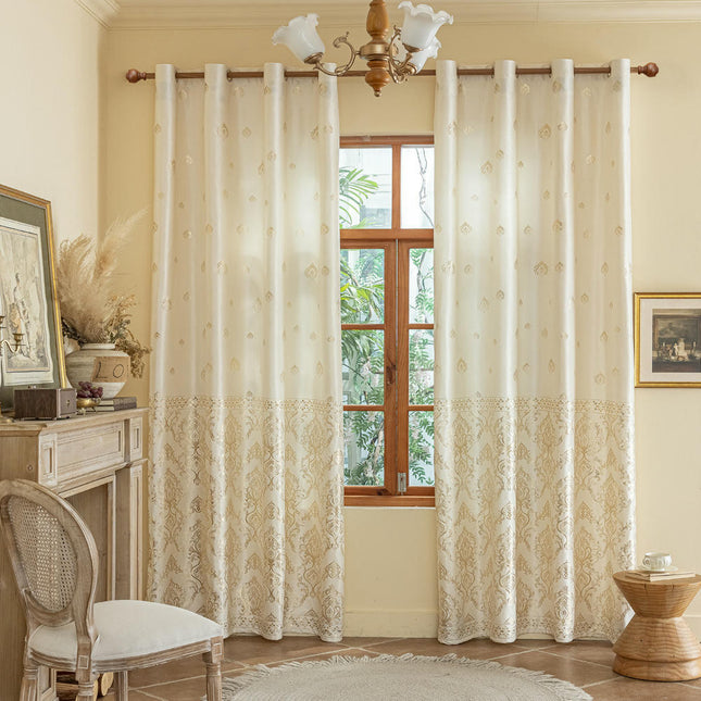 European Curtains Thermal Insulated Window Treatment Set 2 Panels Grommet Tops