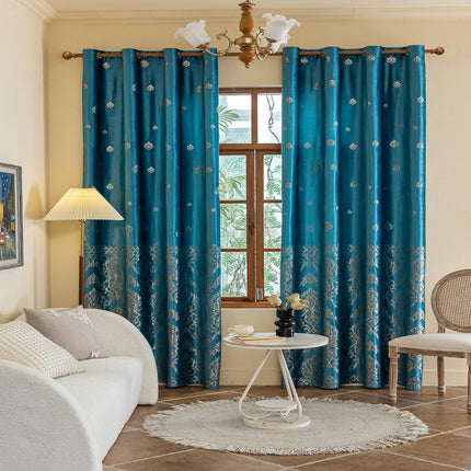 European Curtains Thermal Insulated Window Treatment Set 2 Panels Grommet Tops