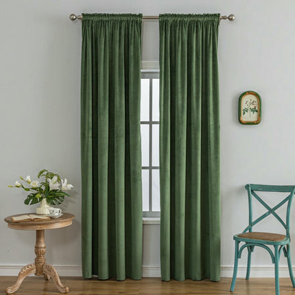 Velvet Curtains 2 Panels Set Window Blackout Curtain for Living Room Rod Pocket