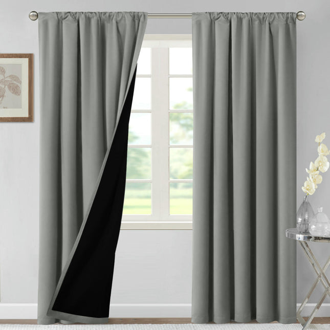 Blackout Curtains 2 Panels Thermal Insulated Curtains Full Room Rod Pocket