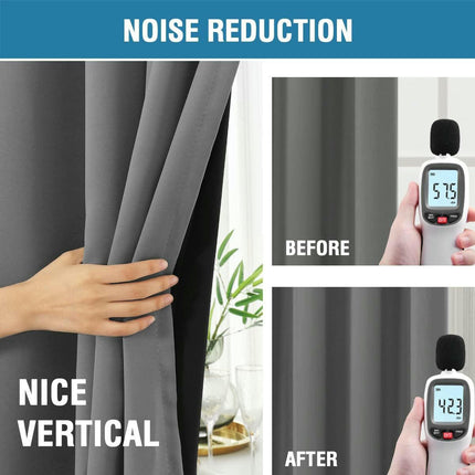 Blackout Curtains 2 Panels Thermal Insulated Curtains Full Room Rod Pocket