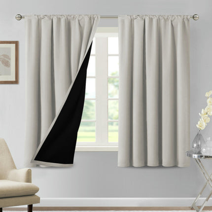 Blackout Curtains 2 Panels Thermal Insulated Curtains Full Room Rod Pocket