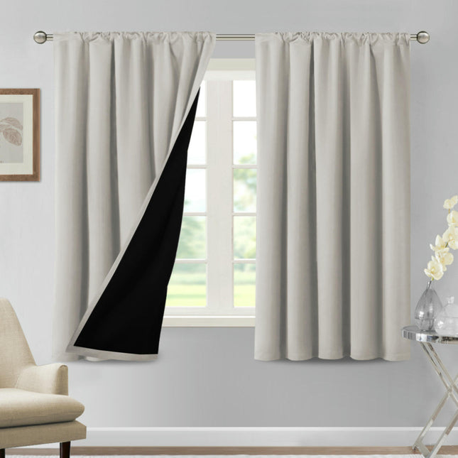 Blackout Curtains 2 Panels Thermal Insulated Curtains Full Room Rod Pocket