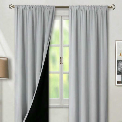 Blackout Curtains 2 Panels Thermal Insulated Curtains Full Room Rod Pocket