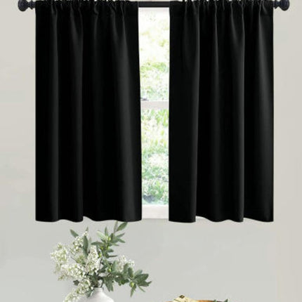2 Panels Short Curtains Window Drapes for Room Blackout Curtains Rod Pocket