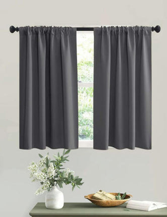 2 Panels Short Curtains Window Drapes for Room Blackout Curtains Rod Pocket
