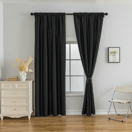 2 Panels Short Curtains Window Drapes for Room Blackout Curtains Rod Pocket