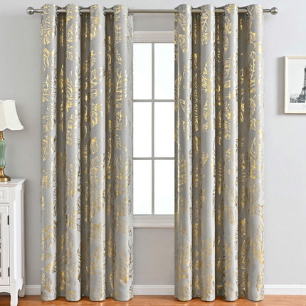 Feathers Blackout Curtains for Living Room Decor Drapes 2 Panels Grommet Tops