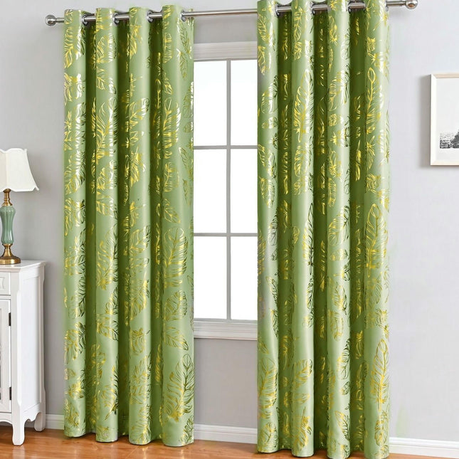 Feathers Blackout Curtains for Living Room Decor Drapes 2 Panels Grommet Tops