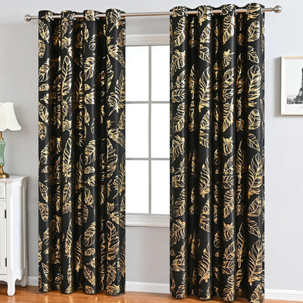 Feathers Blackout Curtains for Living Room Decor Drapes 2 Panels Grommet Tops