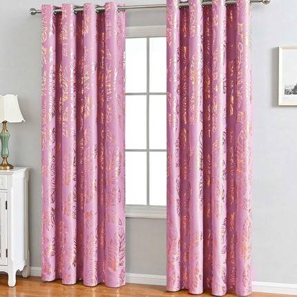 Feathers Blackout Curtains for Living Room Decor Drapes 2 Panels Grommet Tops