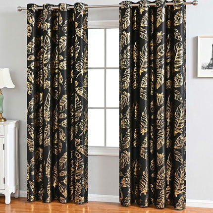 Feathers Blackout Curtains for Living Room Decor Drapes 2 Panels Grommet Tops