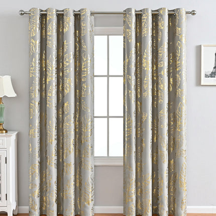 Feathers Blackout Curtains for Living Room Decor Drapes 2 Panels Grommet Tops