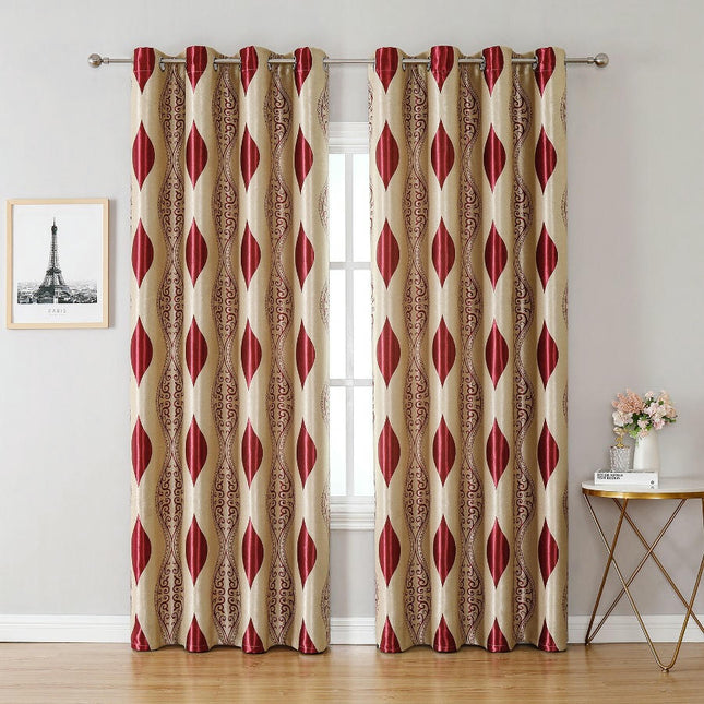 2 Panels Curtains for Bedroom Living Room, European Window Curtain Grommet Tops