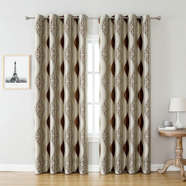 2 Panels Curtains for Bedroom Living Room, European Window Curtain Grommet Tops